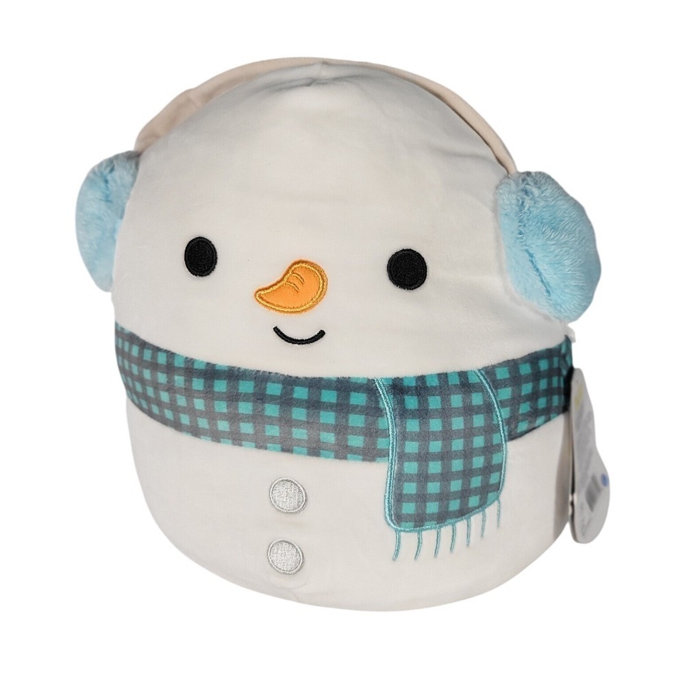 Squishmallow Plush Snowman with Earmuffs Holiday Winter Stuffed Animal